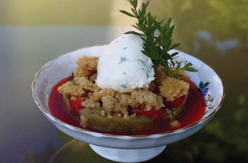  Crumble fraise rhubarbe